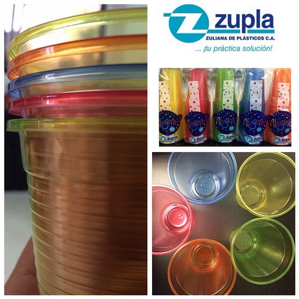 Vasos desechables de colores alegría - zupla