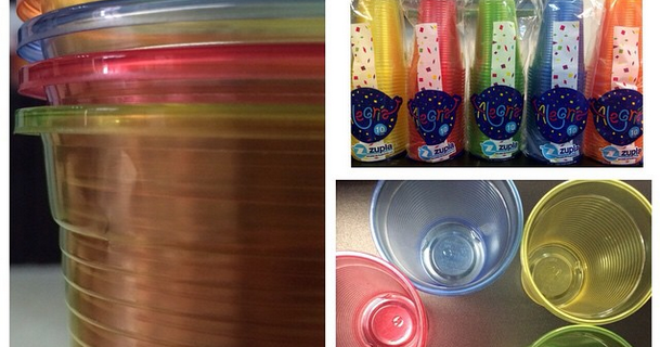 Vasos desechables de colores alegría - zupla
